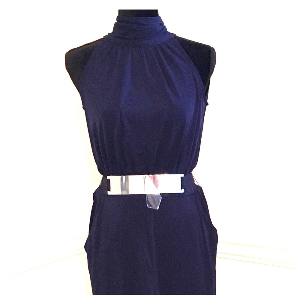 Navy High Neck Halter Jumpsuit Size XS